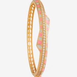 Kushal's Fashion Jewellery White Gold-Plated Party Zircon Kada image 4