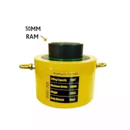 Hartley Hydraulic Cylinder Jack with Hand Pump Kit 100 Ton (100000 Kg) Load Capacity Alloy Steel Yellow, RSC-10050+700A image 2