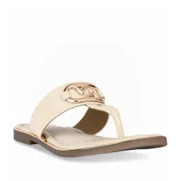 Rocia by Regal Women's Cream T-Strap Sandals-picture-27