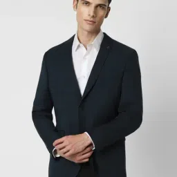 Van Heusen Navy Slim Fit Checks Blazer-picture-12