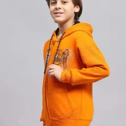Monte Carlo Boys Orange Printed Full Sleeves Sweatshirt image 3