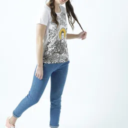Huetrap Women White Printed Round Neck T-shirt-picture-22