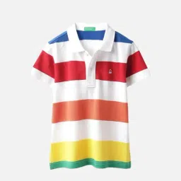United Colors of Benetton Boys Multicolored Cotton Striped Polo T-Shirt-picture-24
