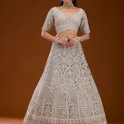 Koskii Embellished Sequinned Ready to Wear Lehenga & Blouse With Dupatta-picture-16