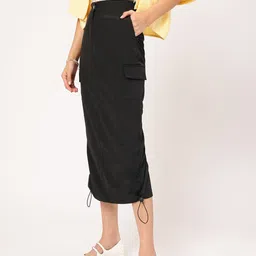 DressBerry Pocket Power Straight Midi Parachute Skirt-picture-18