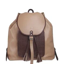 Tohl Rp1 Nayara Beige & Brown Textured Leather Backpack-picture-21