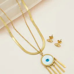 ARTKLIM Women Gold-Plated Evil Eye Jewellery Set-image-89