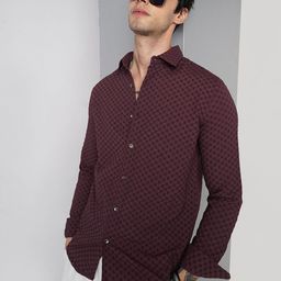 VASTRADO Classic Textured Slim Fit Casual Shirt-picture-12