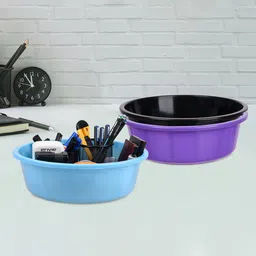 Kuber Industries Purple & Black Pack of 3 Multipurpose Storage Organizer Tub-picture-10