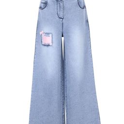 Cutecumber Sequin Patch Embellished Flared Jeans - Blue-picture-45