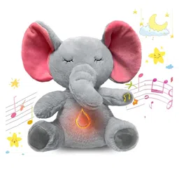 SUPER TOY Breathing Teddy Elephant Soft Toy Huggable Stuffed Animal Plush Toy for Kids & Adults - Birthday Gift Valentine Day - Height 32 cm-picture-11