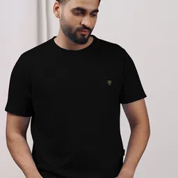 Yazole Pack Of 2 Self Design Round Neck Short Sleeves Regular Fit T-Shirts image 2