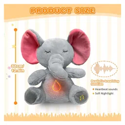SUPER TOY Breathing Teddy Elephant Soft Toy Huggable Stuffed Animal Plush Toy for Kids & Adults - Birthday Gift Valentine Day - Height 32 cm image 2