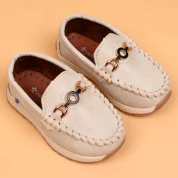 Cute Walk by Babyhug Slip On Solid Loafers - Beige image 2