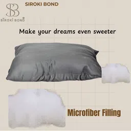 Siroki Bond Grey 2 Pieces Soft & Fuffy Satin Microfiber Sleep Pillows image 2