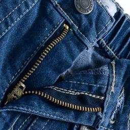 arias by lara dutta Arias Cotton Woven Washed Shorts - Navy Blue image 3