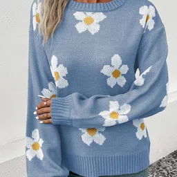 StyleCast x Revolte Women Floral Printed Pullover Sweater-image-95