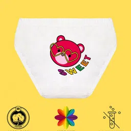 NUSYL Girls Pack Of 5 Printed Mid-Rise Cotton Basic Briefs image 4