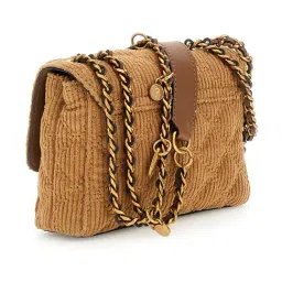 Guess Cognac Giully II Quilted Mini Cross Body Bag image 2