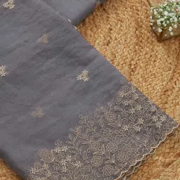 Soch Grey Organza Embroidered Dupatta image 2