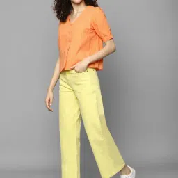 Allen Solly Orange Cotton Regular Fit Shirt image 4