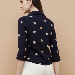 Code By Lifestyle Blue Regular Fit Printed Shirt image 2