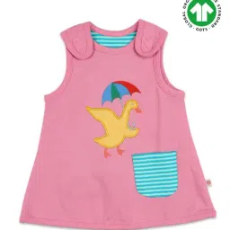 Greendigo Kids Pink Printed Dress-image-9