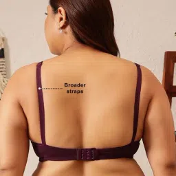 Clovia Non-Padded Non-Wired Full Coverage Spacer Cup T-shirt Bra in Purple - Cotton image 2