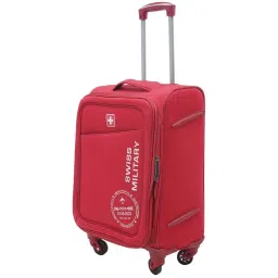 Swiss Military Red 4 Wheels Small Carry-On Luggage image 2