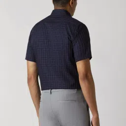 Van Heusen Navy Regular Fit Checks Shirt image 2