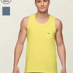 XYXX Yellow & Indigo Blue Regular Fit Vest - Pack of 2-picture-26