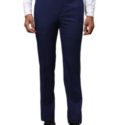 Raymond Blue Slim Fit Checks Trousers-picture-12