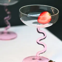 Muun Home Pink Abstract Swirl Cocktail Glasses - Set of 2 (220 ml) image 2