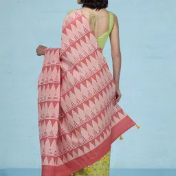 Taneira Green Floral Print Saree With Unstitched Blouse image 2