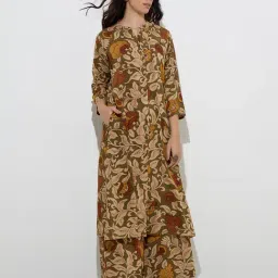 Utsa by Westside Olive Floral Printed A-Line Kurta-picture-35