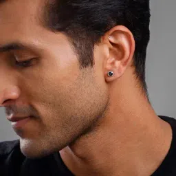 GIVA 925 Silver Midnight Dot Stud Earrings for Him image 2