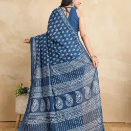 SHANVIKA Blue Pure Cotton Printed Saare image 2