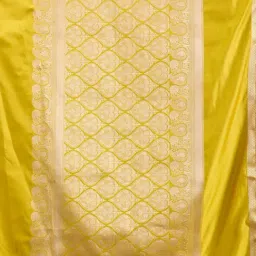 Koskii Mustard Zariwork (Gold) Satin Silk Saree image 3