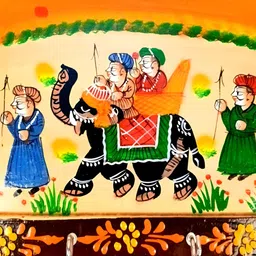 apka mart 2Pcs Orange-Colored & Brown Wooden Key Holders image 5