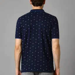 Louis Philippe Navy Cotton Slim Fit Printed T-Shirt image 2