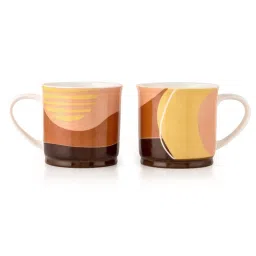 JCPL Printed Yellow Ceramic Tea Cups- Set of 6 (200 ml each) image 2