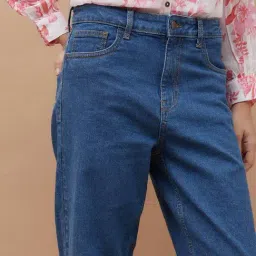 Colour Me By Melange Blue Cotton Regular Fit Jeans image 5