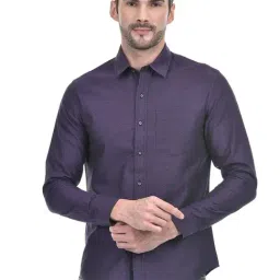 Numero Uno Purple Cotton Slim Fit Printed Shirt-image-98