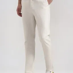 JadeBlue Off White Regular Fit Trackpants image 3