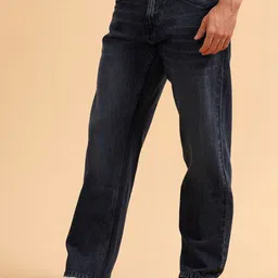 WROGN Men Comfort Relaxed Fit Mid-Rise Low Distress Light Fade Jeans image 2