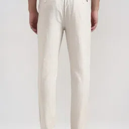 JadeBlue Off White Regular Fit Trackpants image 2