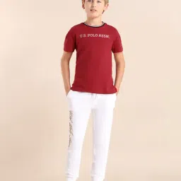 u.s. polo assn. US Polo Kids Boys Red Cotton Color Block T-Shirt image 3
