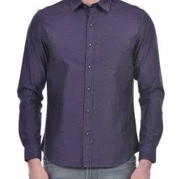 Numero Uno Purple Cotton Slim Fit Printed Shirt image 5