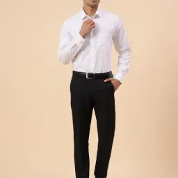 Cantabil White Self Design Shirt image 5