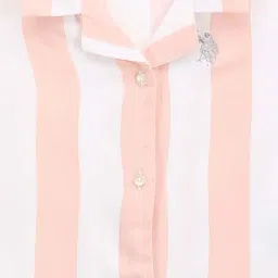 U.S. Polo Assn. Kids Pink & White Striped Shirt image 3